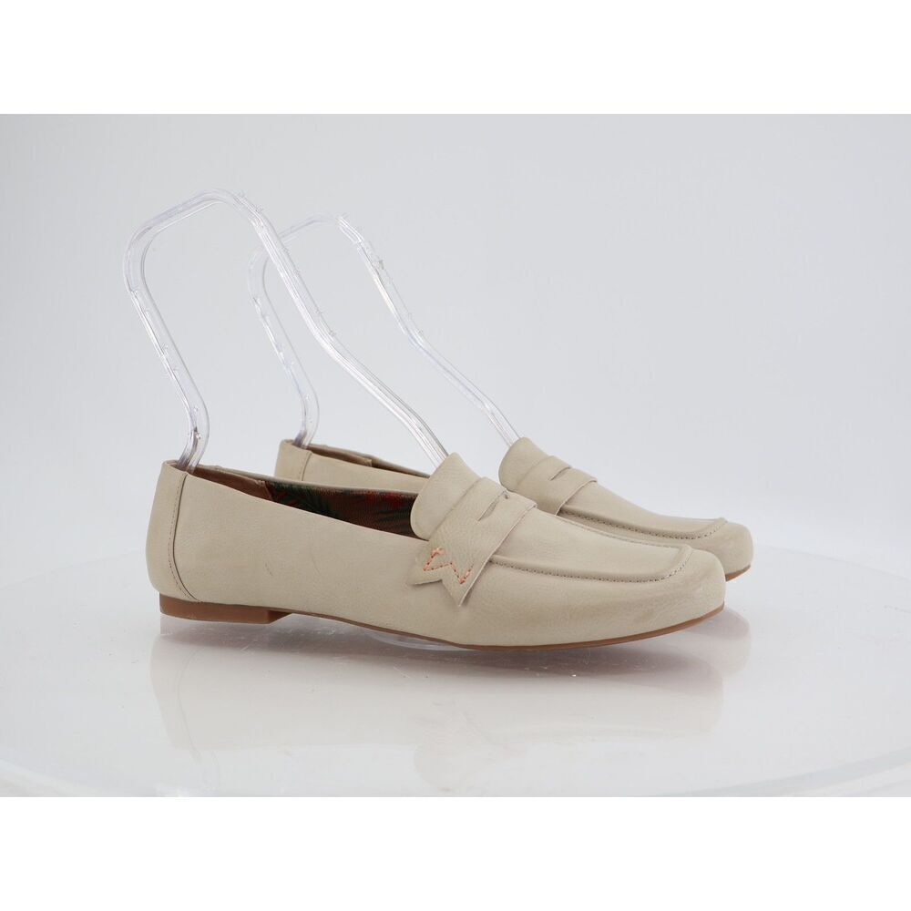 Korks Posie Penny Loafer 10 Ivory Vegan Leather Comfort Flat Slip On Shoe